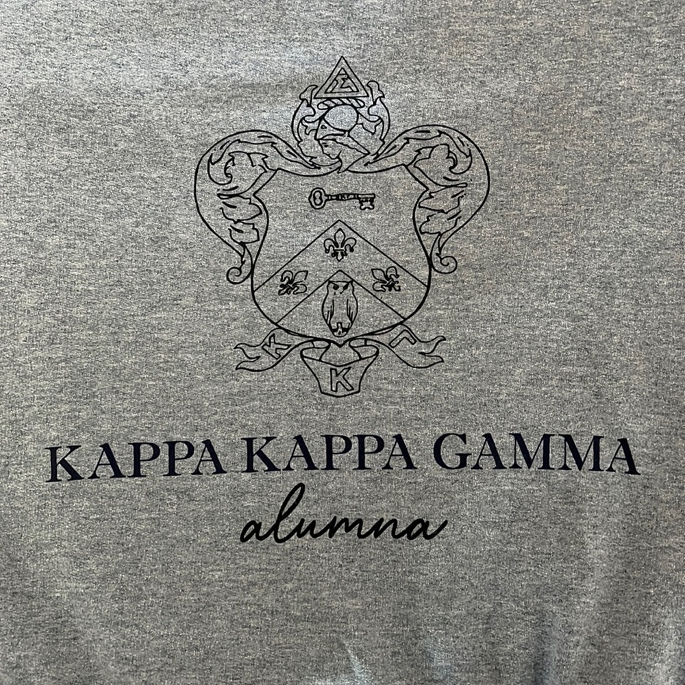 Kappa Kappa Gamma alumna grey sweater